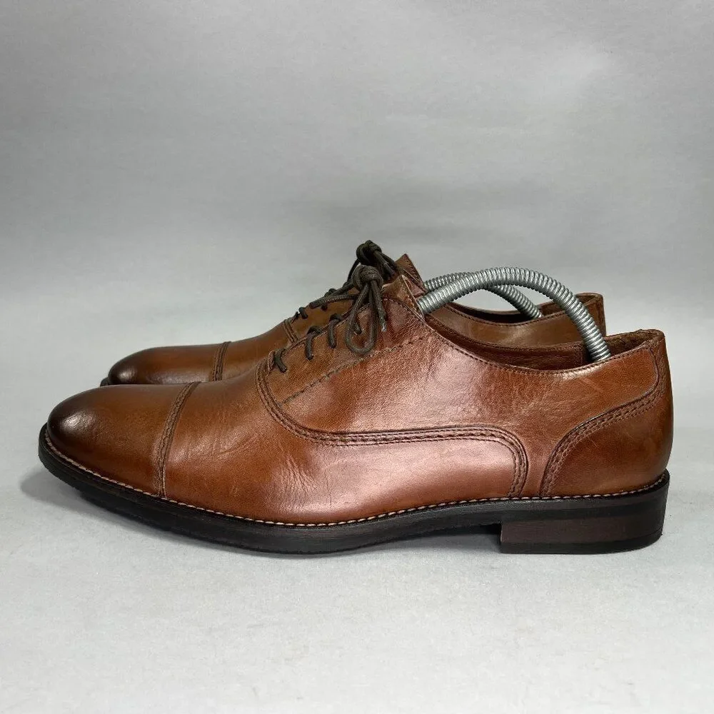 Johnston & Murphy Men's Size 10 Brown Leather Cap Toe Oxfords‎